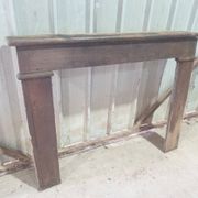 Country-style fireplace surround - stained poplar - late 19th century