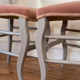 Pair of chairs in gray wood and pink velvet Louis XV style