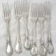 Christofle Marly, 6 table forks, 21.5 cm, in silver-plated metal.