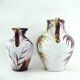 2 vases West Germany - décor arbres et grues du Japon - Marei Keramik - vintage années 60