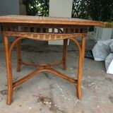 Vintage rattan table