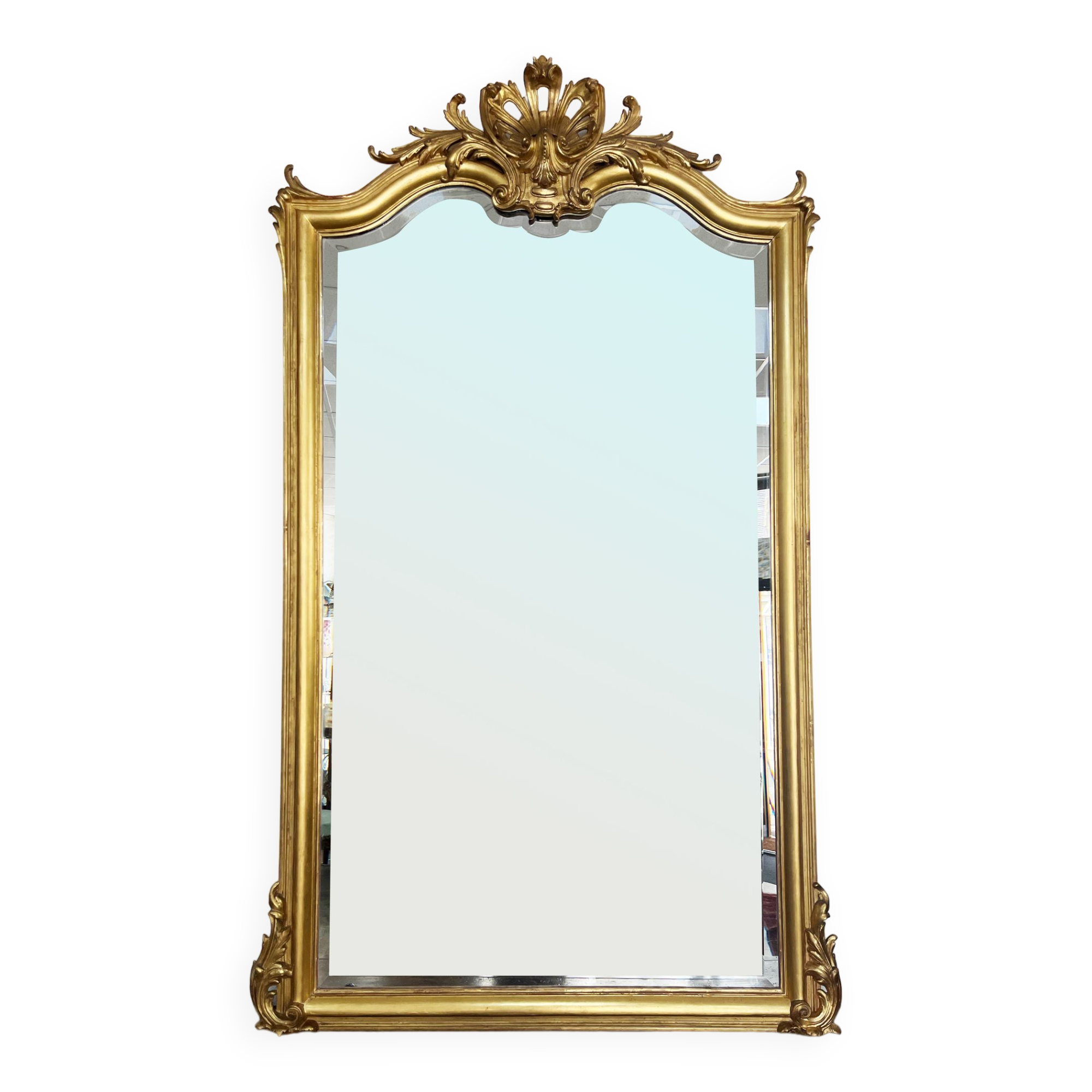 Large gilt mirror from the 19th century in the LOUIS XV style