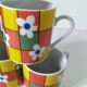 6 espresso cups decor Pop Flower power
