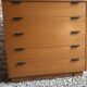 Vintage chest of drawers 1980's blond beech 5 drawers