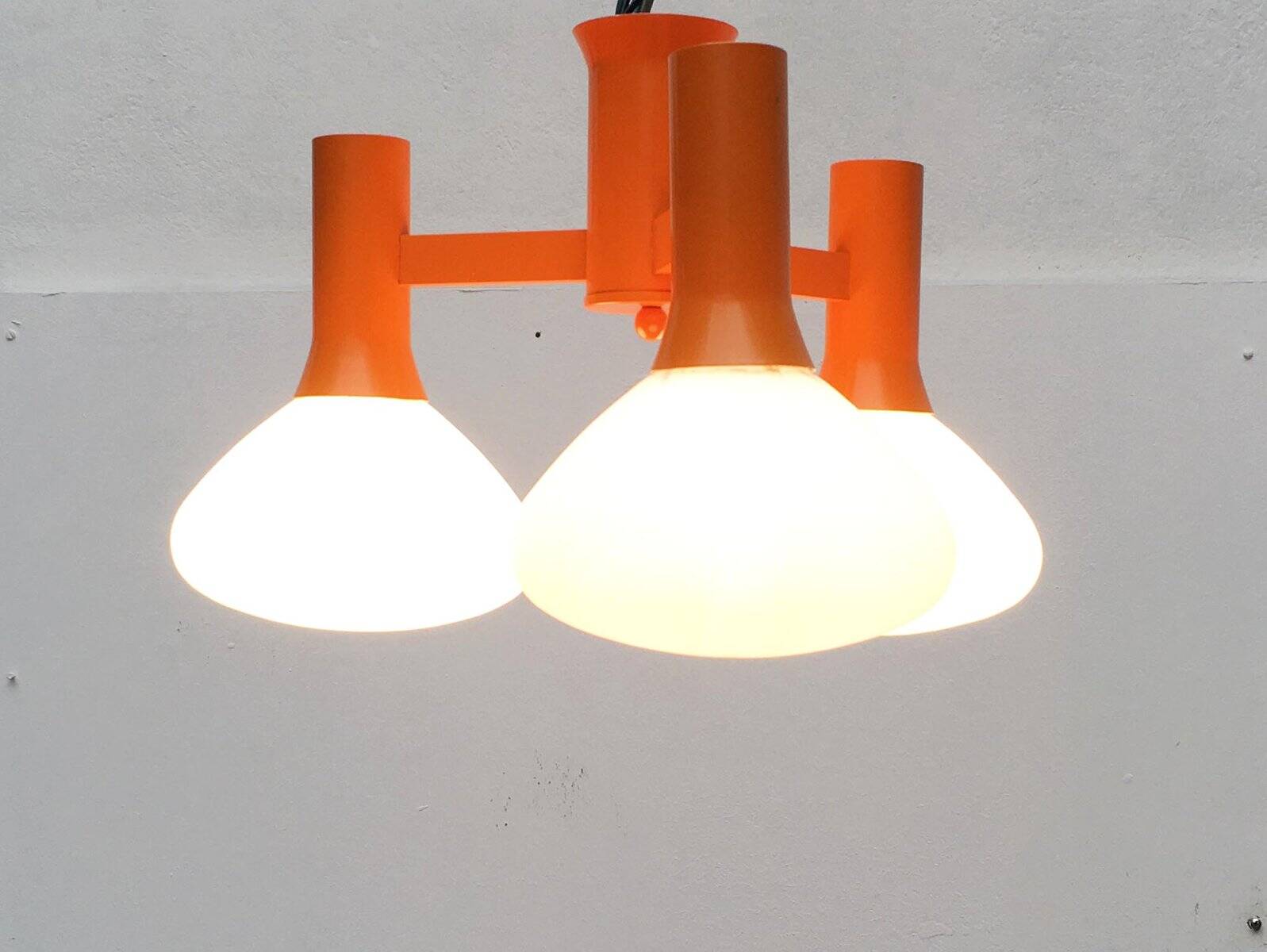 Orange Vintage Space Age Pendant Lamp