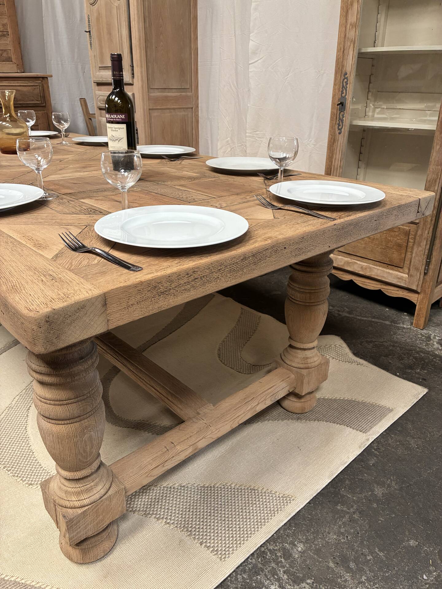 Solid oak farmhouse table