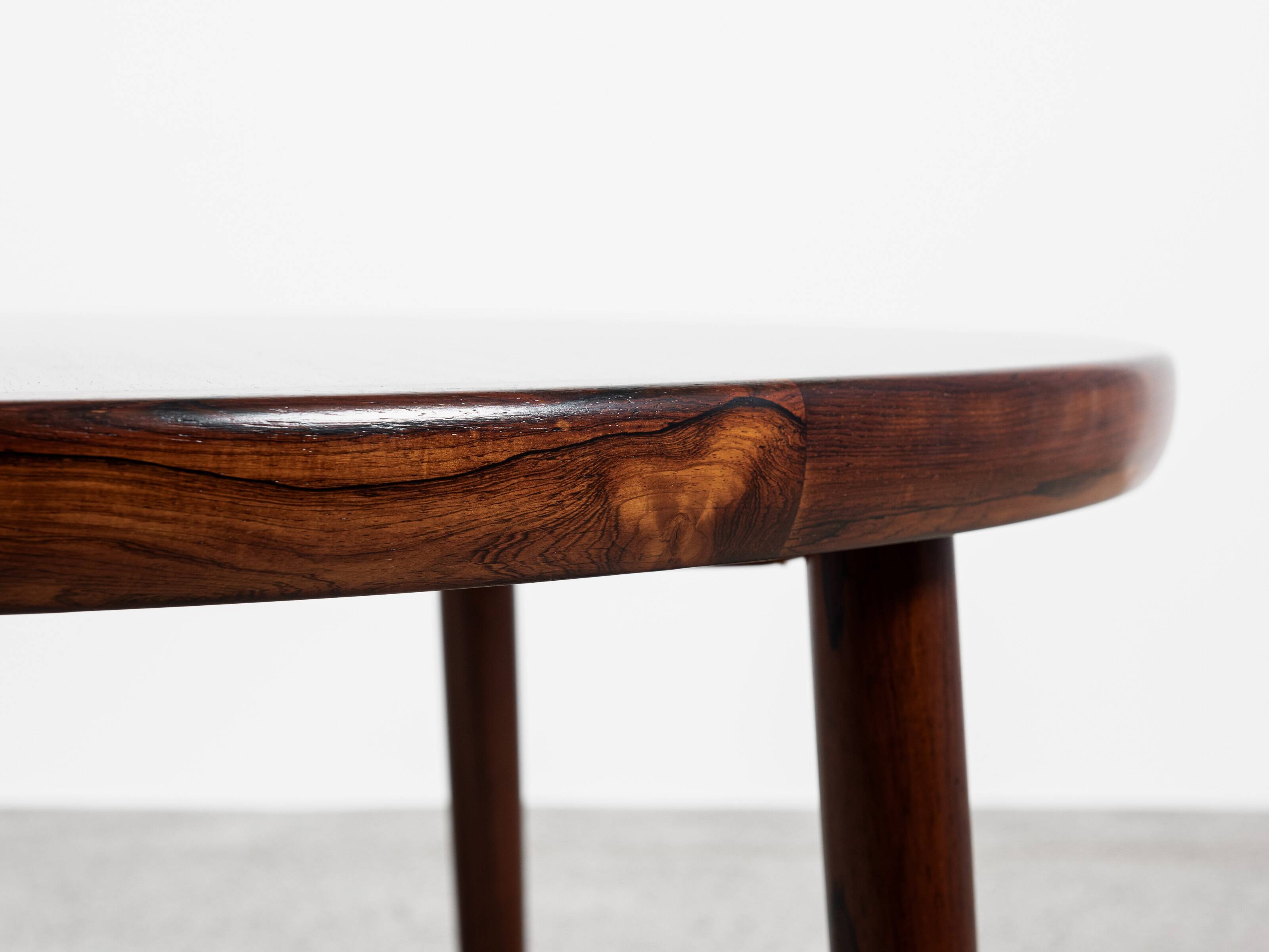 Midcentury Danish extendable round dining table in rosewood by VV Møbler 1960s