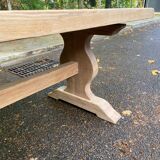 Table à manger de monastère rénovée en chêne massif du 19ème 200cm