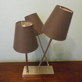 "Trio" table lamp, chromed metal, lampshades with tilting supports