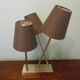 "Trio" table lamp, chromed metal, lampshades with tilting supports