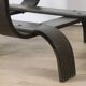 Vintage Fubo coffee table – curved wood & smoked glass – 1970s