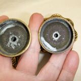 Pine cone bronze wood ornament staircase ball end curtain rod