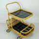 1950s mid century trolley serving cart bamboo wicker black formica