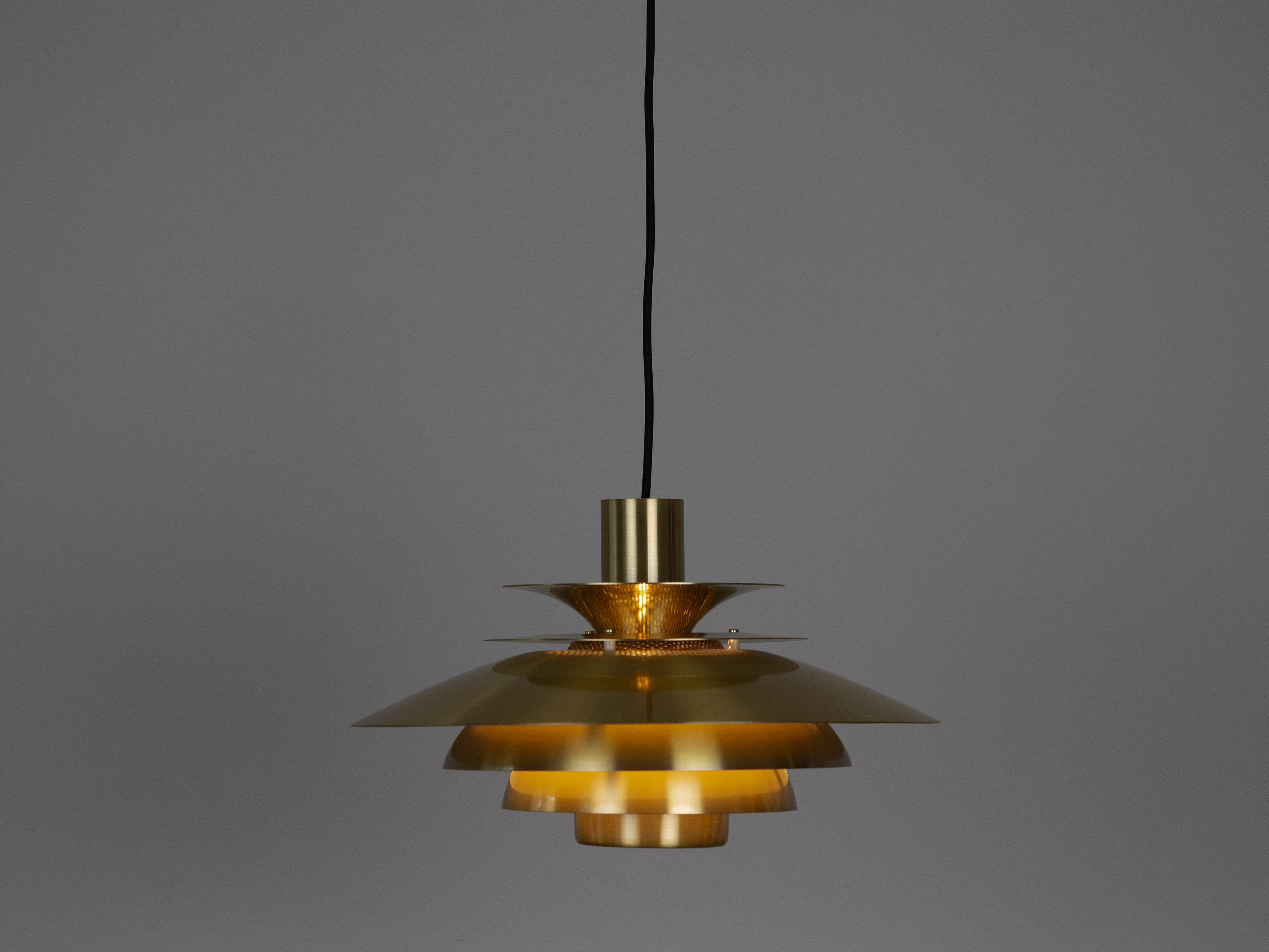 Vintage Danish pendant lamp Verona by Kurt Wiborg, Jeka, 1980s.