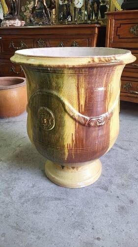 Large glazed terracotta flower pot the Madeleine Anduze