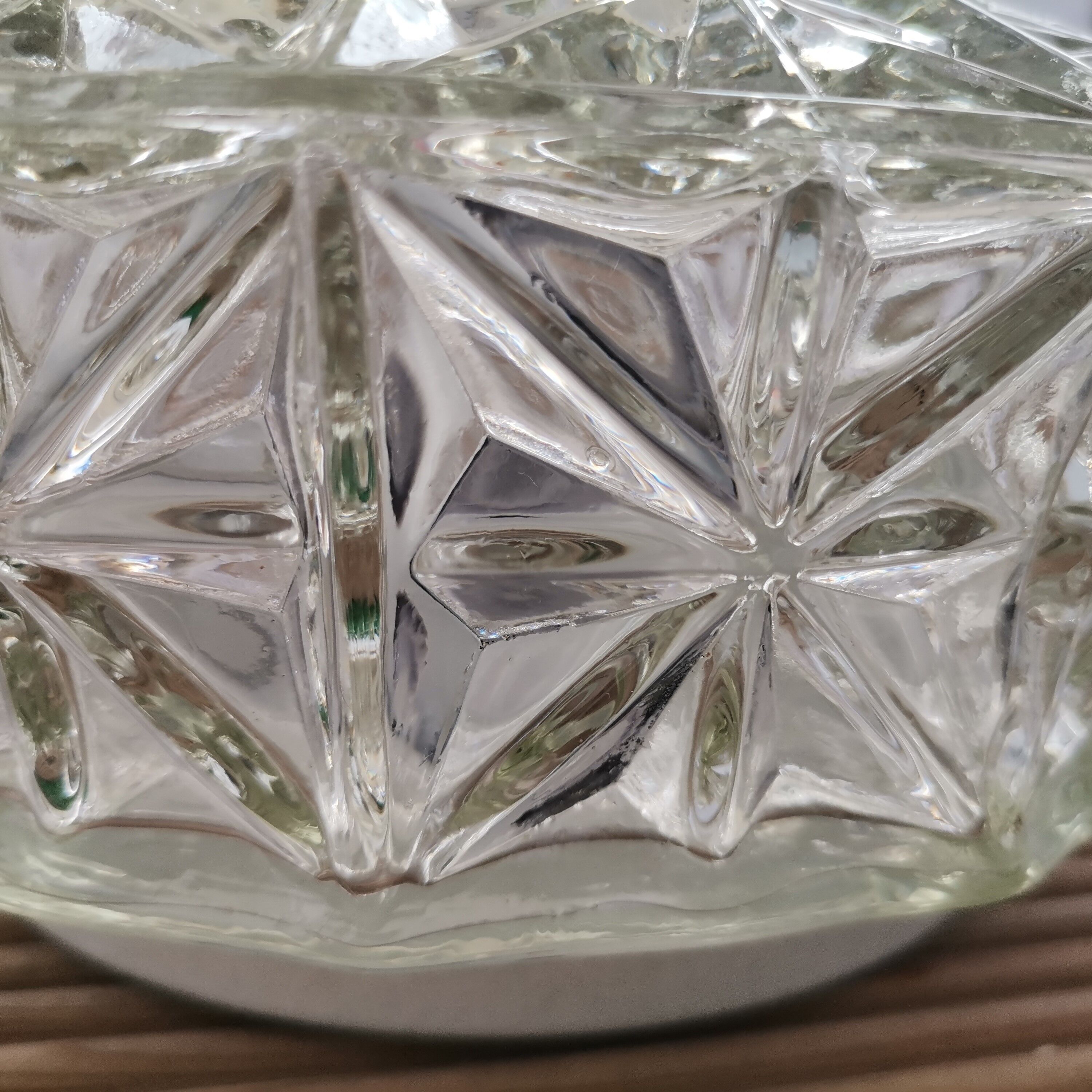 Vintage clear glass flush mount lamp