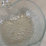 Salad bowl and cups set in molded glass, apple shape