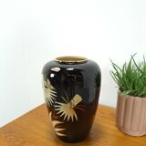 Vase vintage en porcelaine noire d'Allemagne de l'Ouest par Scheurich