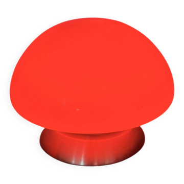 Mushroom Touch Lamp UFO Opaline Glass Red Vintage Design SPage Age