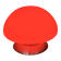 Mushroom Touch Lamp UFO Opaline Glass Red Vintage Design SPage Age