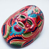 Mexican mask in colored terracotta, 1970s, Mexican