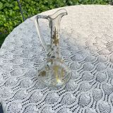 Small old enameled carafe / soliflore