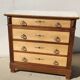 Old chest of drawers, white marble top.