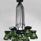 Important wrought iron chandelier, Art Deco Gothic, France, Circa 1920