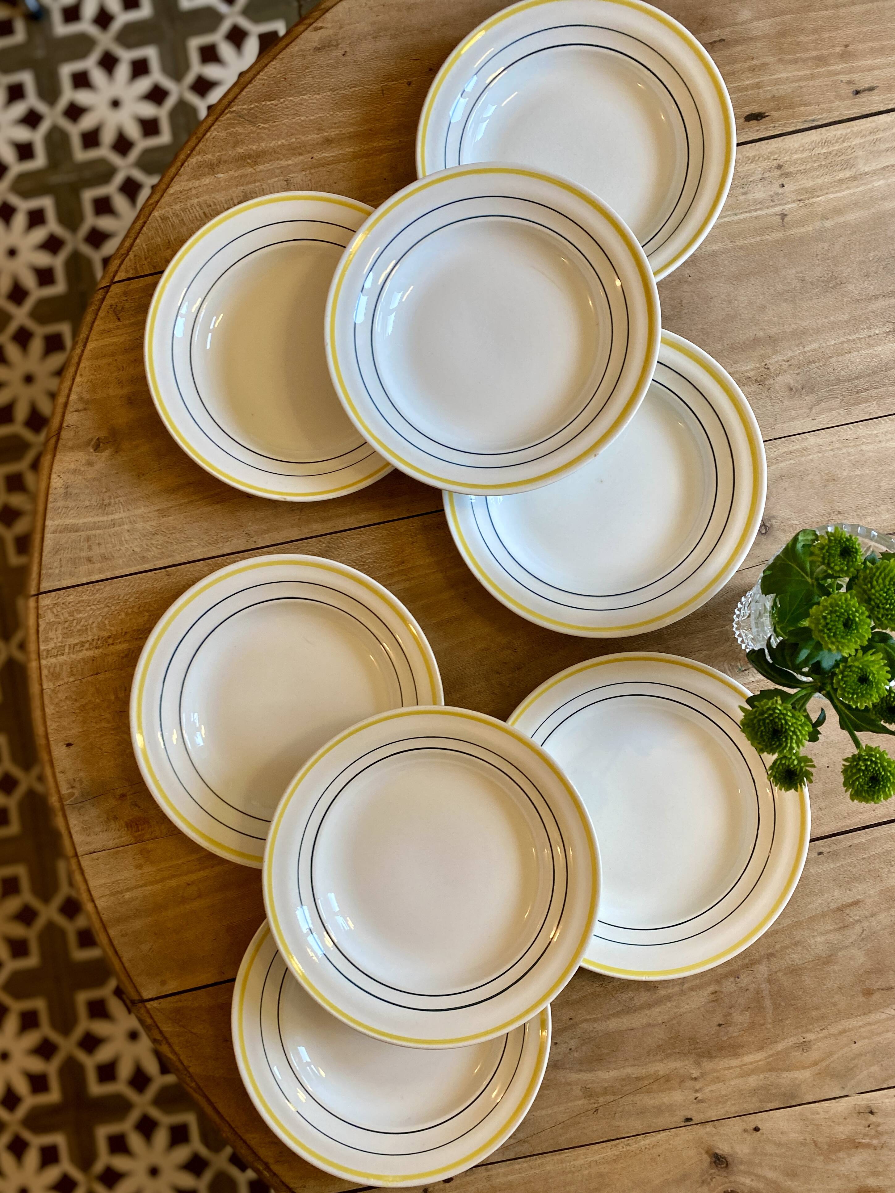 Lot de 8 assiettes creuses vintage modèle Trouville de Saint Amand