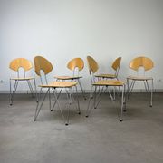 6 Mikado chairs 1800, stackable, design by Walter Leeman for Kusck&co.