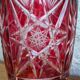 Large ruby red cut crystal vase – Central Europe 1950s