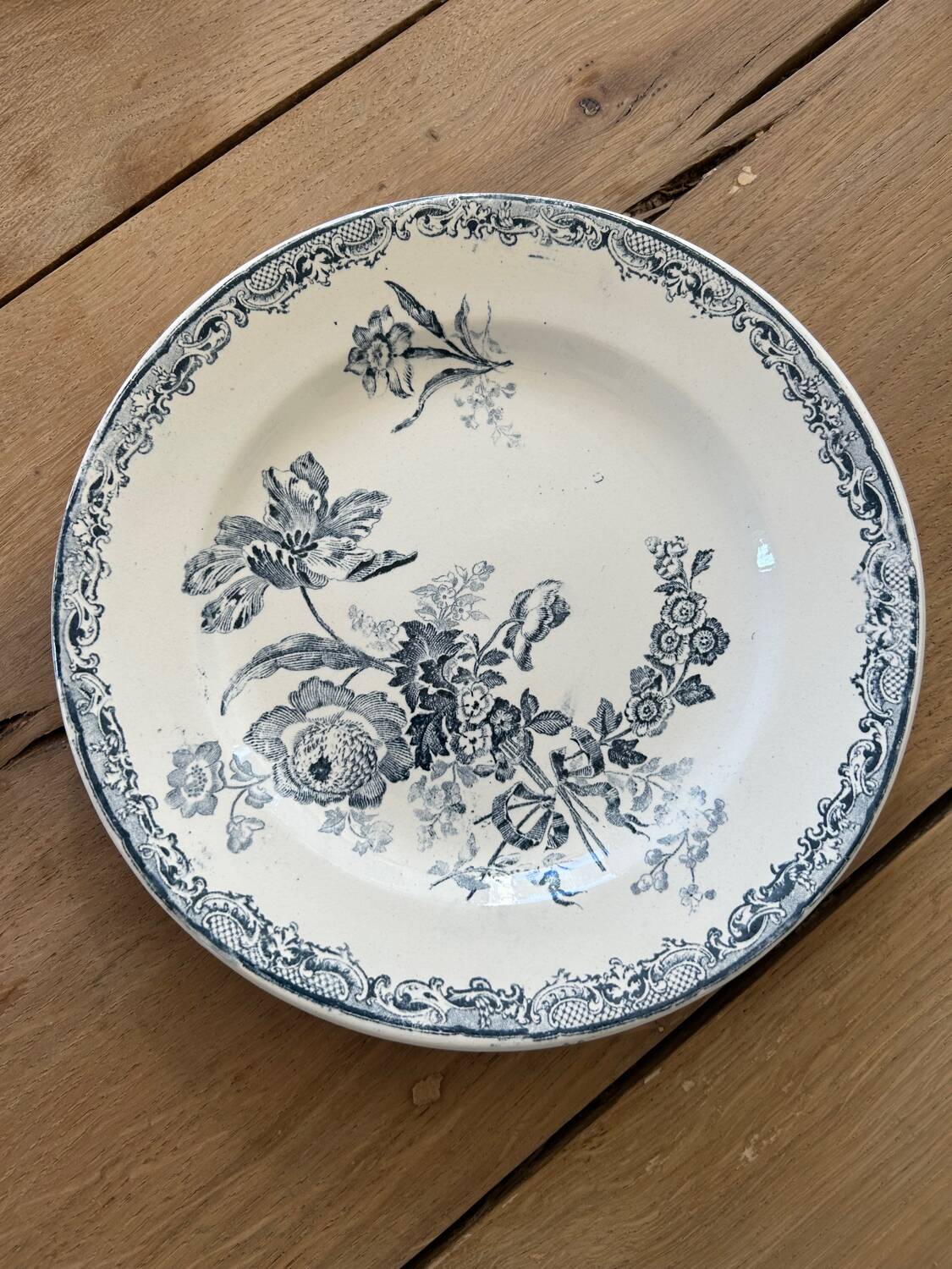 Set of 6 ironstone plates Sarreguemines Fontange
