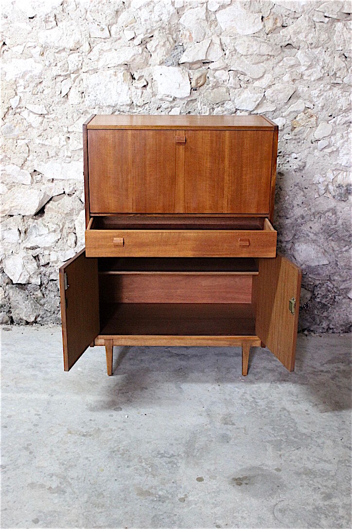 Scandinavian style vintage secretary in teak