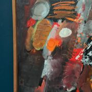 Original Swedish Oil on Panel – “Composition” by Kulo Green (1913–1972) – Signed – Vintage & Framed