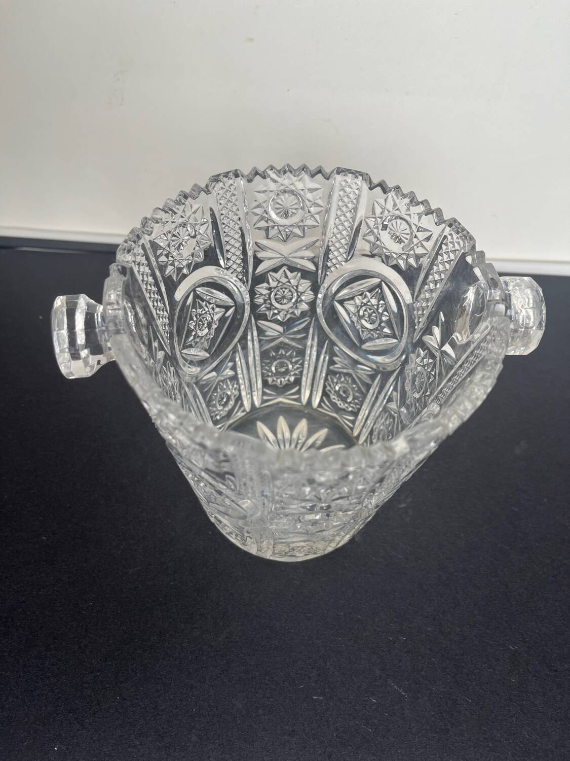 Vintage Cut Crystal Ice Bucket