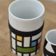 Set of 4 Mondrian design mugs