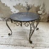 René Drouet coffee table in metal and black marble