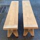 2 renovated oak farmhouse benches from the 20th century, 200cm.