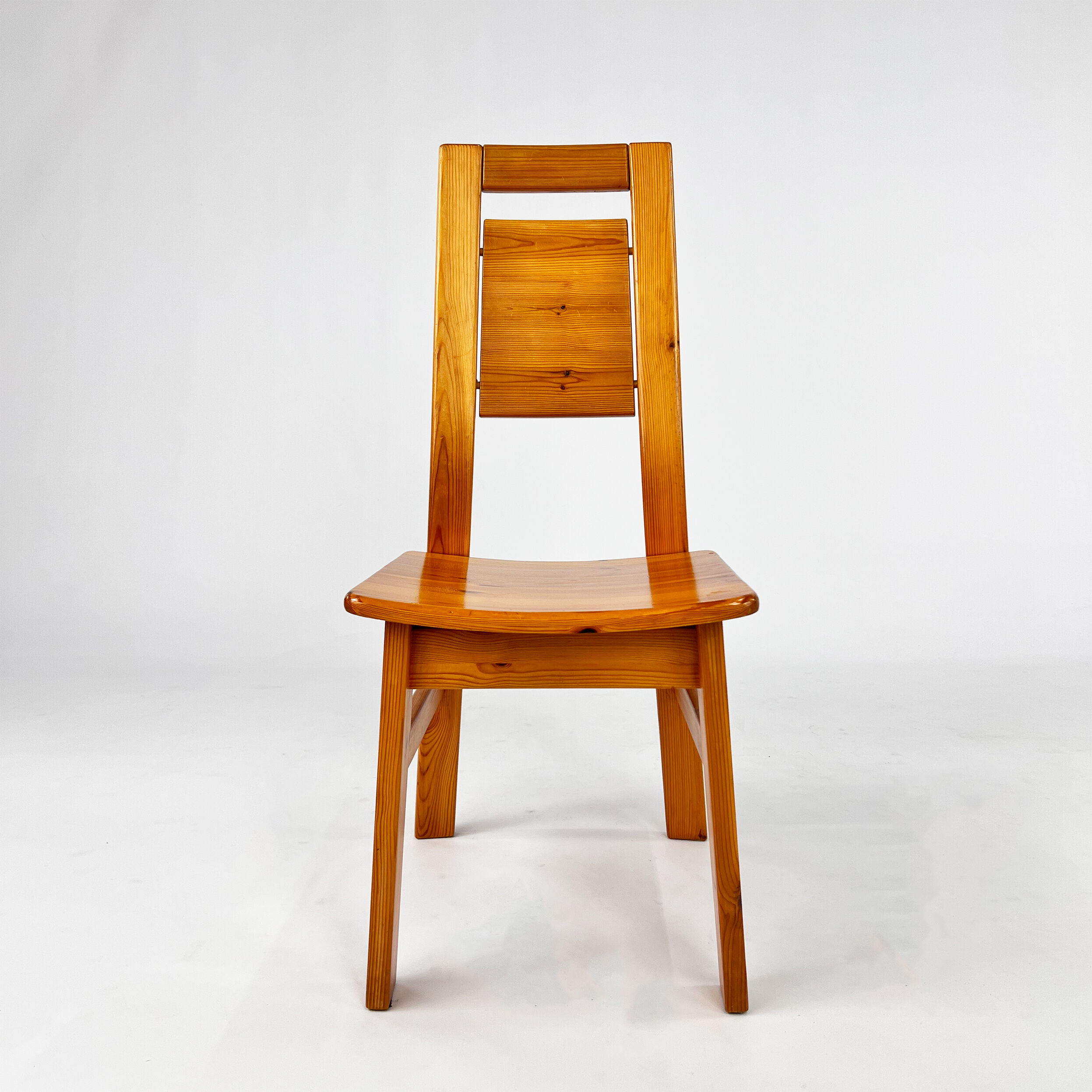 Set of 6 Pine Dining Chairs by Tapiovaara for Laukaan Puu Finland, 1960s