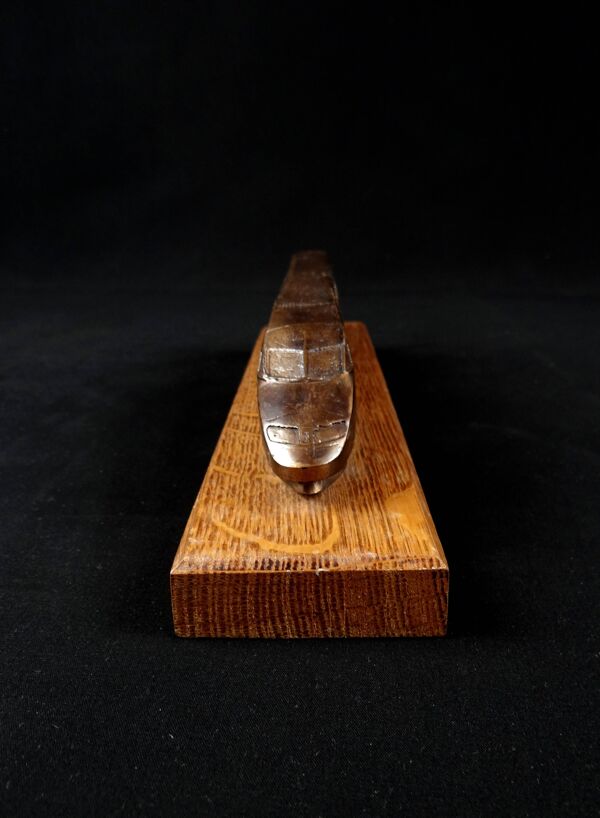 TGV en bronze sur socle de bois, années 80