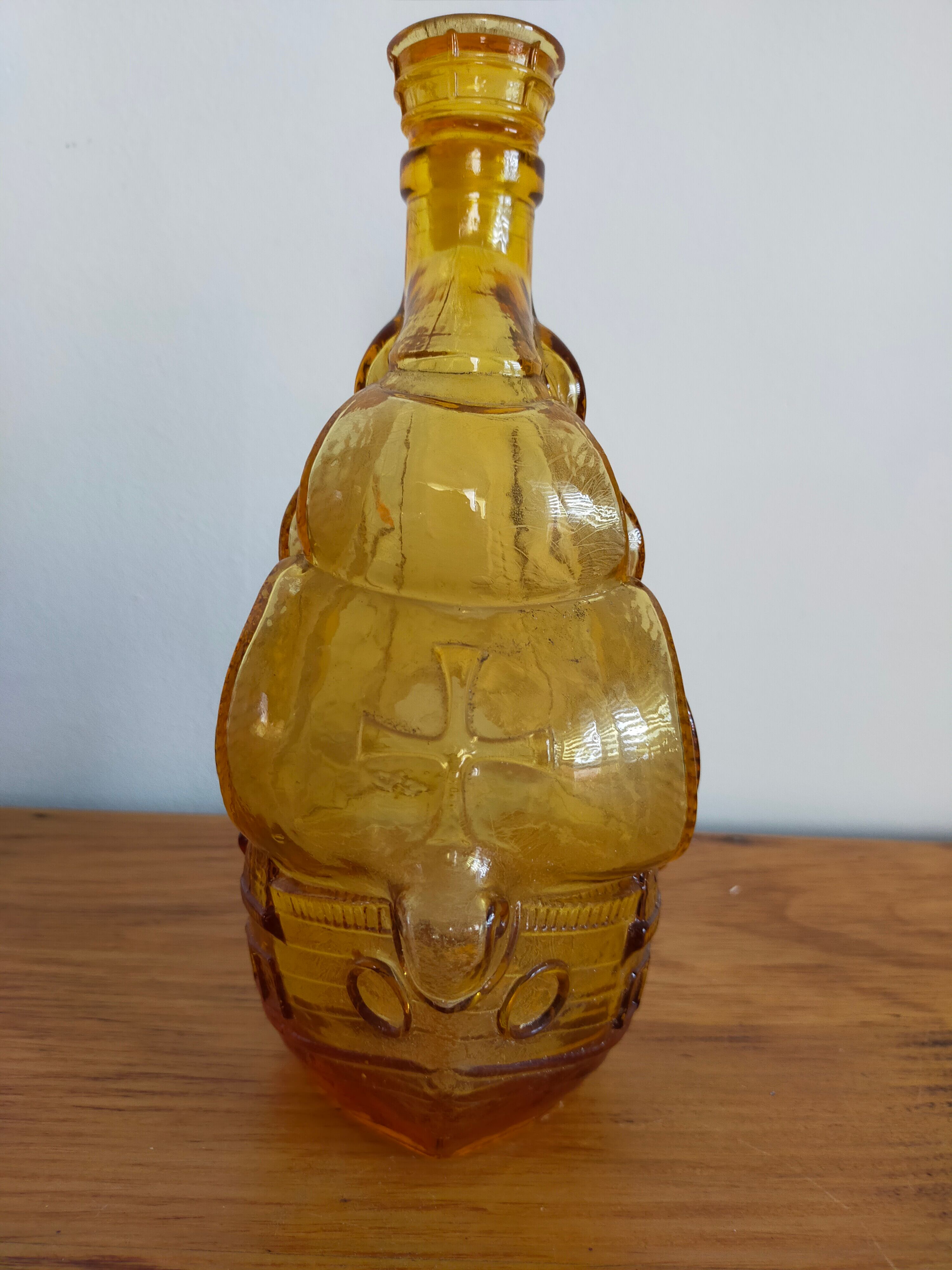 Vintage amber glass bottle
