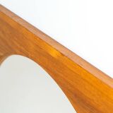 XL Mid-century mirror in solid teak (Denmark, 1960s).