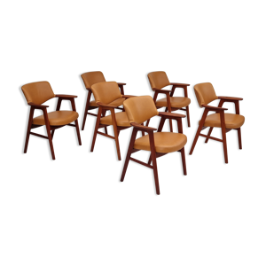 fauteuil design danois par Erik Kirkegaard modèle 42 cuir années 60