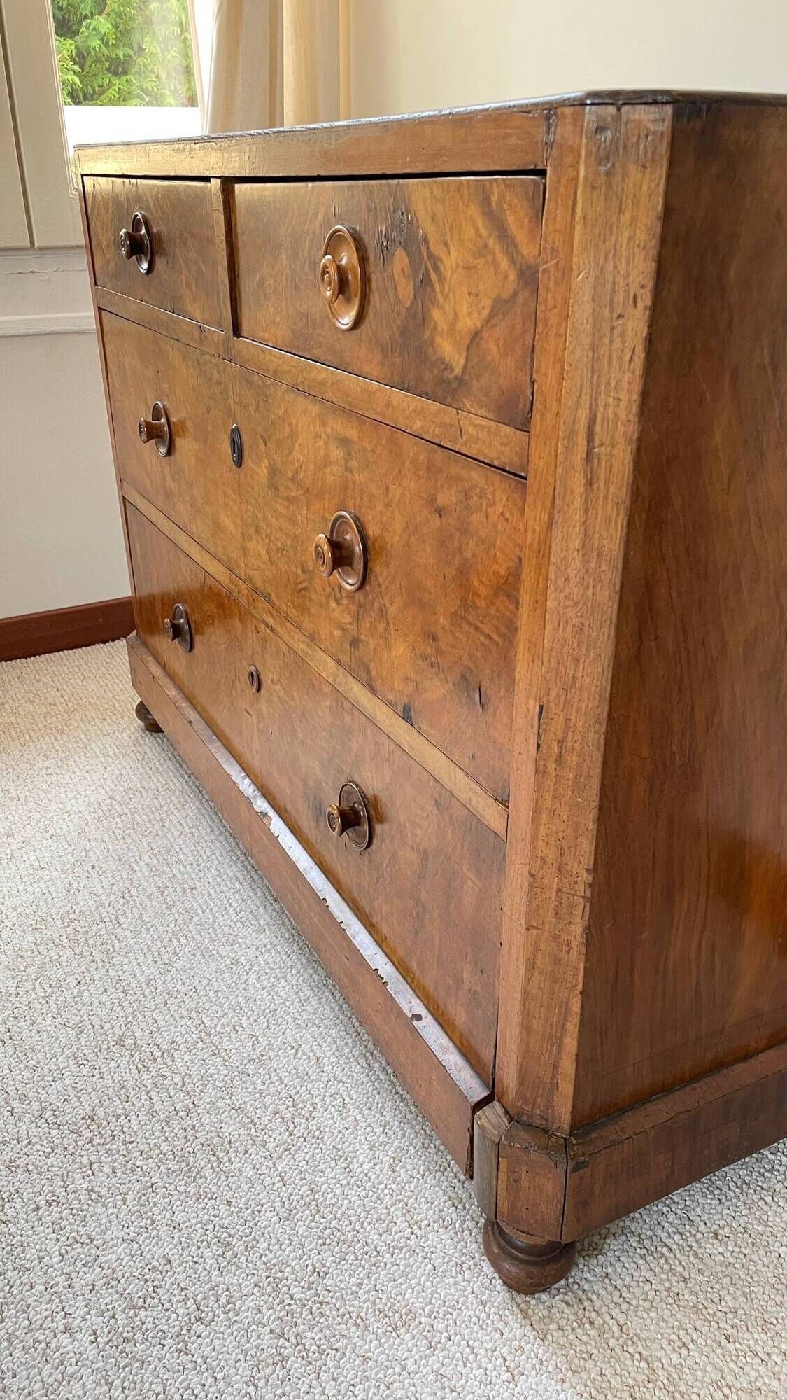 Antique Walnut and Solid Wood Commode