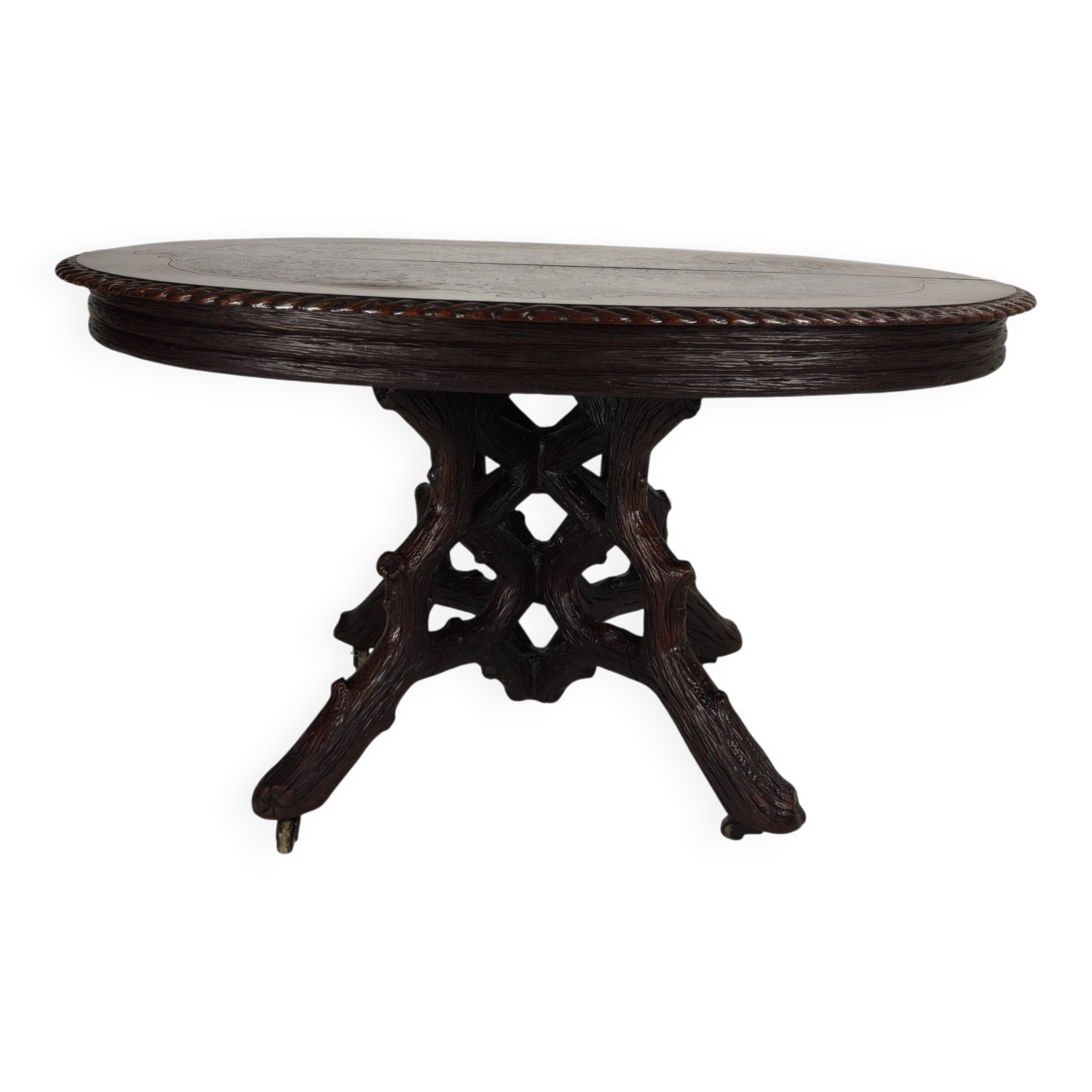 Table de centre de la Forêt-Noire par Matthijs Horrix pour Horrix Den Haag, années 1890.
