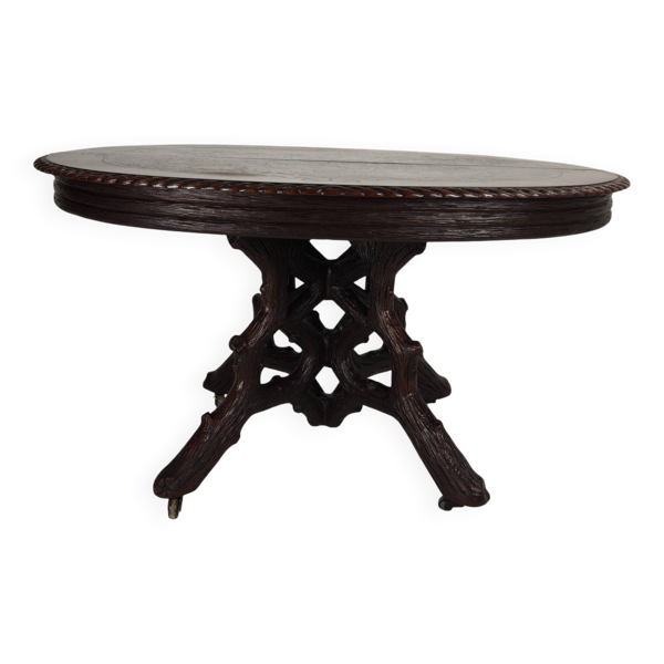 Table de centre de la Forêt-Noire par Matthijs Horrix pour Horrix Den Haag, années 1890.