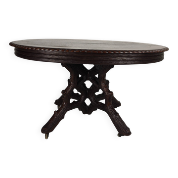 Table de centre de la Forêt-Noire par Matthijs Horrix pour Horrix Den Haag, années 1890.