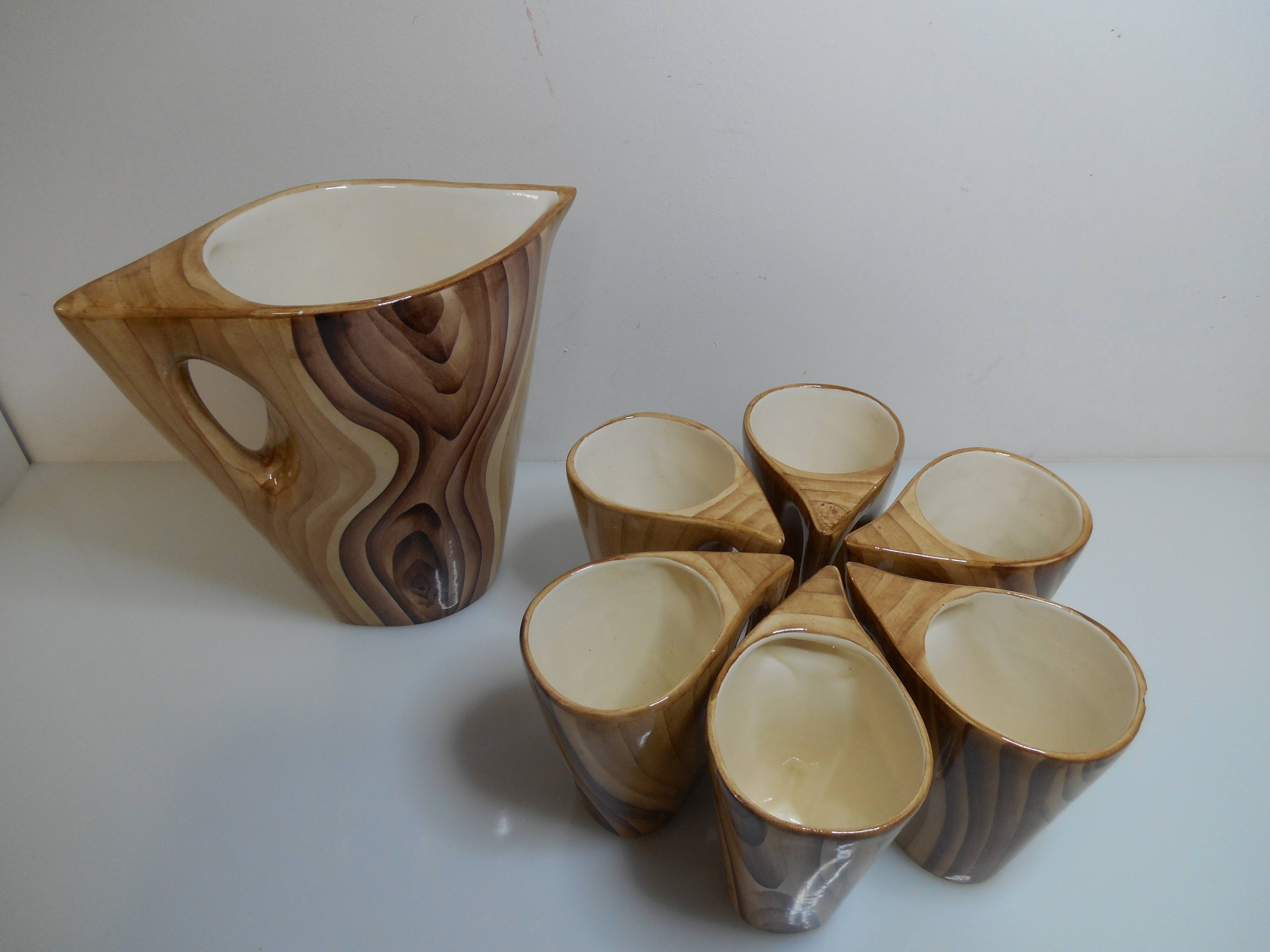 Fake orangeade Vallauris service wood