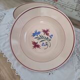 Set of 12 hollow plates 30s earthenware K&G Lunéville model Denise