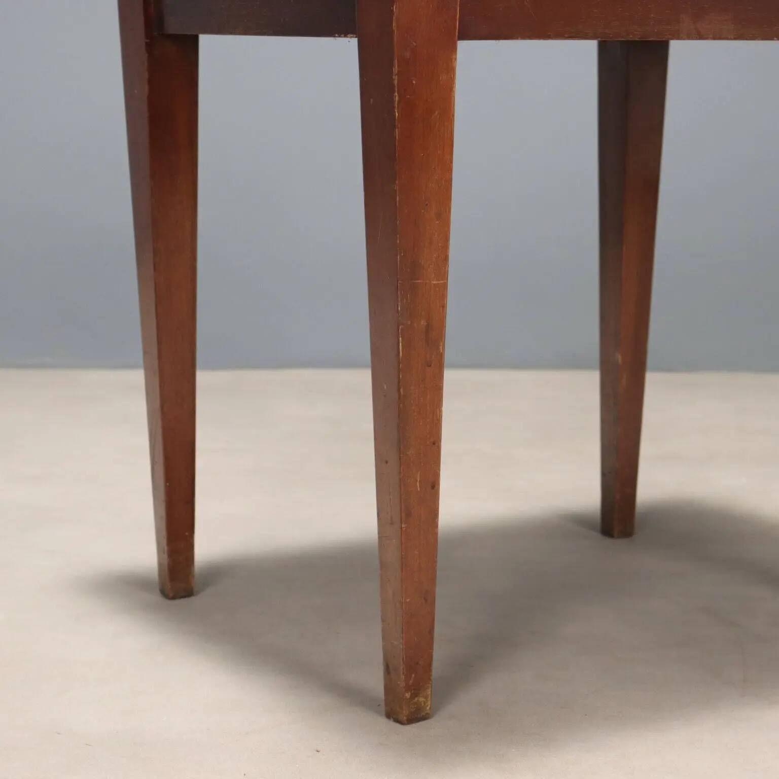 Vintage coffee table in painted beech and mahogany, design, Italy, 1950s.